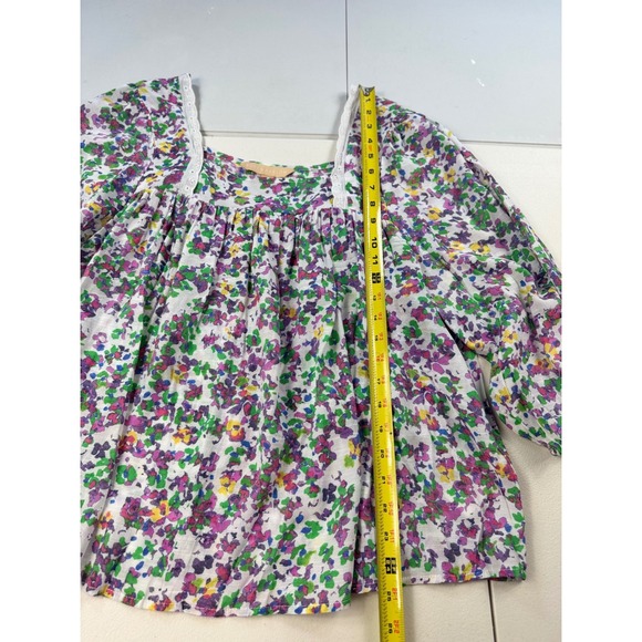 Hope & Harlow Floral Print Square Neck Long Sleeve Blouse Top L‎ - Picture 9 of 9